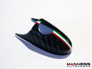 FIAT 500 Exterior Door Handle Kit - Carbon Fiber - Italian Racing Stripe Design